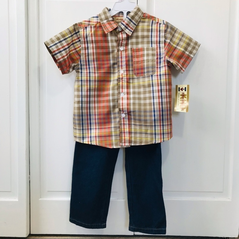 2/$25 KIDS HEADQUARTERS Plaid Two Piece Set Size 4T